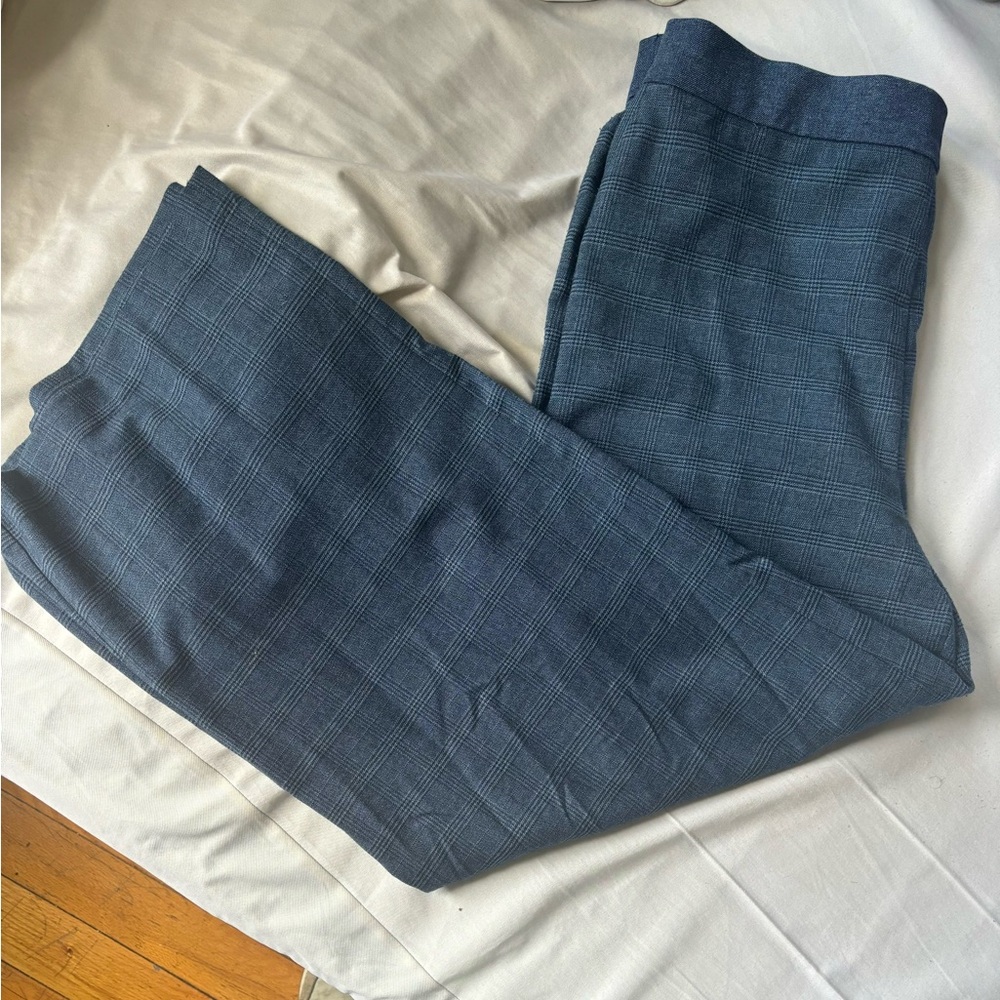 Vince Camuto Navy Plaid Trousers